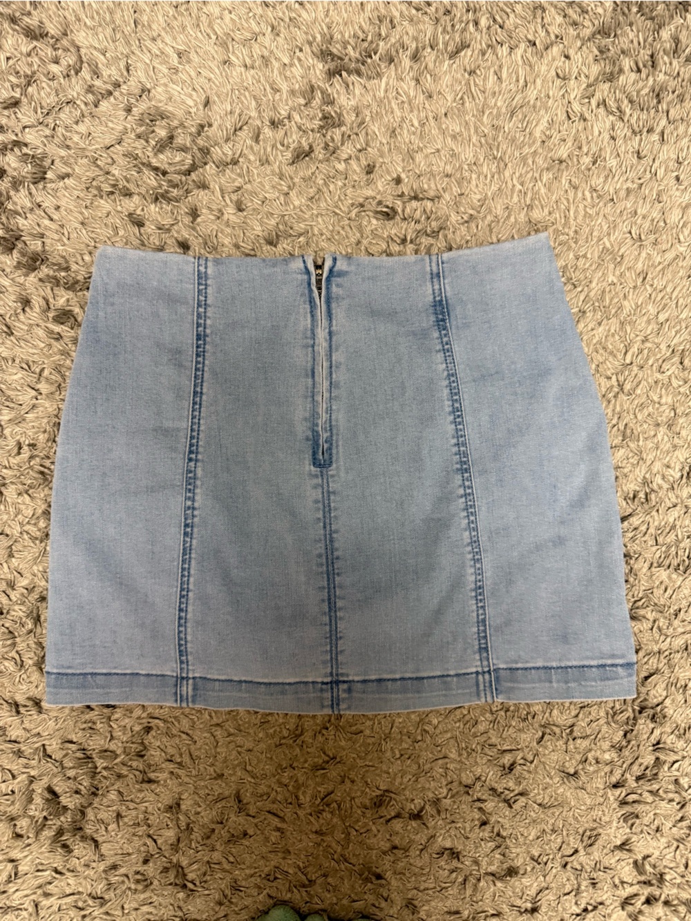 Earthbound Light Blue Denim Mini Skirt - Classic Panel Design size M - Picture 2 of 3